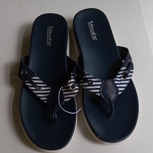 WOMEN'S NAVY STRIPED SANDALS